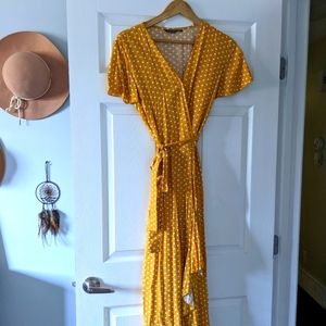 Yellow polka dot dress